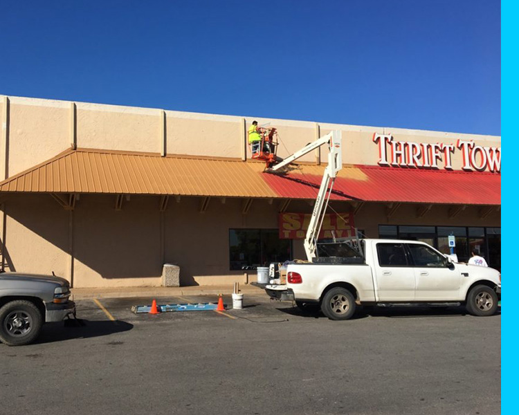 thrift store being painted